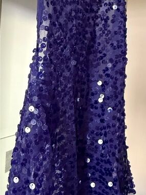 Sequined Navy Blue Evening Tank